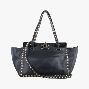 Pre-owned Valentino Rockstud Black Leather shoulderbag | stylenewstar