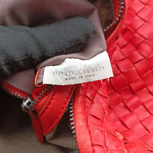 Pre-owned Bottega Veneta Intrecciato Red lambskin handbag | stylenewstar