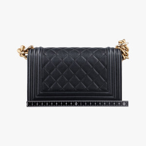 Vintage Chanel BOY CHANEL Black caviar skin A67085 shoulderbag | stylenewstar