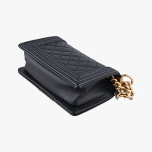 Vintage Chanel BOY CHANEL Black caviar skin A67085 shoulderbag | stylenewstar