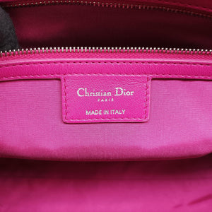 Pre-owned Christian Dior Cannage Dior Soft Shopping Rose lambskin shoulderbag | stylenewstar