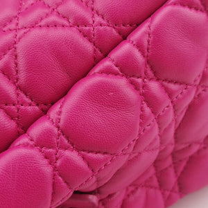 Pre-owned Christian Dior Cannage Dior Soft Shopping Rose lambskin shoulderbag | stylenewstar
