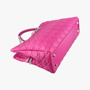 Pre-owned Christian Dior Cannage Dior Soft Shopping Rose lambskin shoulderbag | stylenewstar