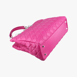 Pre-owned Christian Dior Cannage Dior Soft Shopping Rose lambskin shoulderbag | stylenewstar