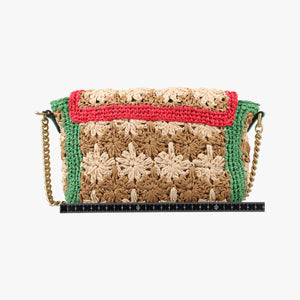 Secondhand Gucci GG Marmont Beige×Multicolour straw 574433 shoulderbag | stylenewstar