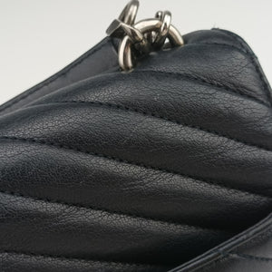 Pre-owned Yves Saint Laurent COLLEGE Navy Leather 428056 shoulderbag | stylenewstar