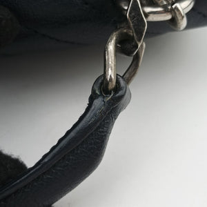 Pre-owned Yves Saint Laurent COLLEGE Navy Leather 428056 shoulderbag | stylenewstar