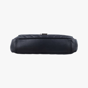 Pre-owned Yves Saint Laurent COLLEGE Navy Leather 428056 shoulderbag | stylenewstar