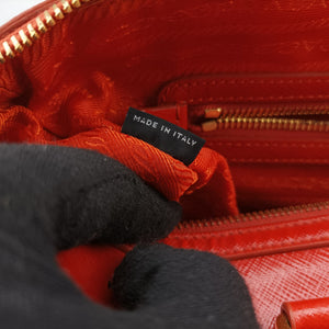 Vintage Prada Bowling Bag Orange Patent SAFFIANO Leather BL0797 shoulderbag | stylenewstar