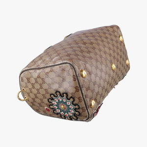 Pre-owned Gucci Babushka Brown x Multicolour PVC coated canvas 207775 handbag | stylenewstar