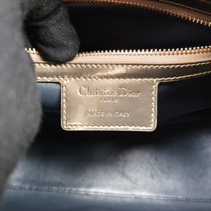 Pre-owned Christian Dior Lady Dior Golden Patent Leather shoulderbag | stylenewstar
