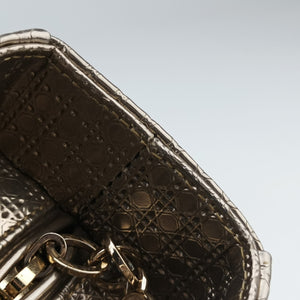 Pre-owned Christian Dior Lady Dior Golden Patent Leather shoulderbag | stylenewstar