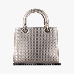 Pre-owned Christian Dior Lady Dior Golden Patent Leather shoulderbag | stylenewstar