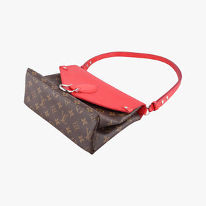 Secondhand Louis Vuitton SAINT MICHEL brown×COQUELICOT Monogram Canvas×calf leather M44031 shoulderbag | stylenewstar