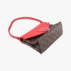 Secondhand Louis Vuitton SAINT MICHEL brown×COQUELICOT Monogram Canvas×calf leather M44031 shoulderbag | stylenewstar