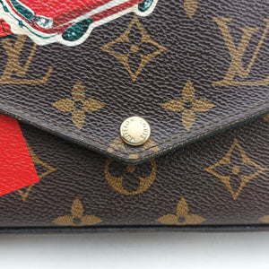 Pre-owned Louis Vuitton Felicie Pochette my lv word tour Brown×Multicolor Monogram Canvas shoulderbag | stylenewstar