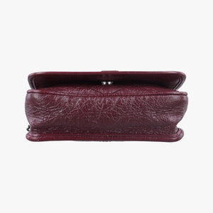 Pre-owned Yves Saint Laurent Niki Burgundy Leather 583103 shoulderbag | stylenewstar