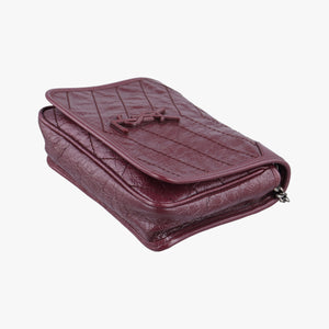 Pre-owned Yves Saint Laurent Niki Burgundy Leather 583103 shoulderbag | stylenewstar