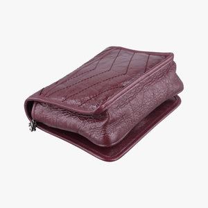 Pre-owned Yves Saint Laurent Niki Burgundy Leather 583103 shoulderbag | stylenewstar