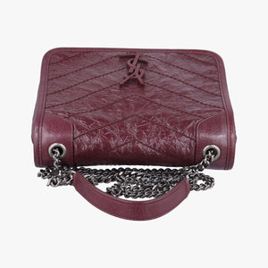 Pre-owned Yves Saint Laurent Niki Burgundy Leather 583103 shoulderbag | stylenewstar