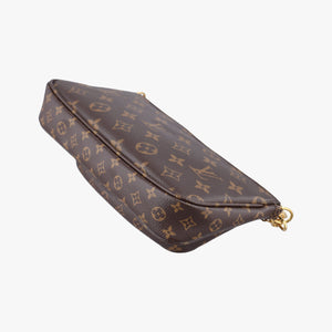 Pre-owned Louis Vuitton Multipochette Accessoires Brown x Rose Claire Monogram canvas M44840 shoulderbag | stylenewstar
