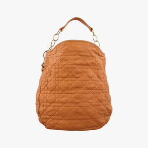 Pre-owned Christian Dior Soft Lady Dior Cannage Orange Lambskin shoulderbag | stylenewstar