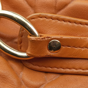 Pre-owned Christian Dior Soft Lady Dior Cannage Orange Lambskin shoulderbag | stylenewstar
