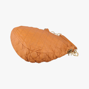 Pre-owned Christian Dior Soft Lady Dior Cannage Orange Lambskin shoulderbag | stylenewstar