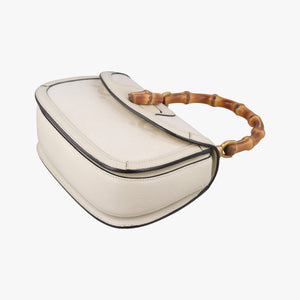 Vintage Gucci New Bamboo White canvas×leather 675797 shoulderbag | stylenewstar