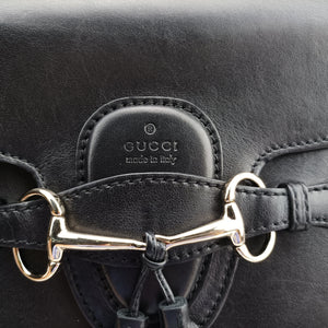 Pre-owned Gucci Emily Black Leather 295403 shoulderbag | stylenewstar