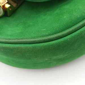 Pre-owned Gucci Nubuck Tigrette Chain Green suede 290684 shoulderbag | stylenewstar