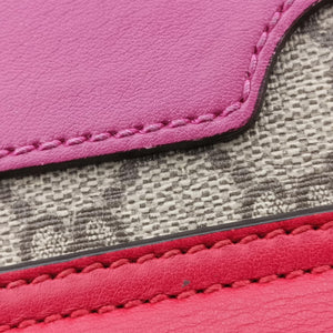 Pre-owned Gucci Padlock Beige×red×pink PVC coated canvas×Leather 409487 shoulderbag | stylenewstar