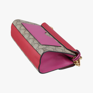 Pre-owned Gucci Padlock Beige×red×pink PVC coated canvas×Leather 409487 shoulderbag | stylenewstar