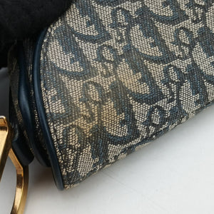Pre-owned Christian Dior Saddle Navy Jacquard handbag | stylenewstar