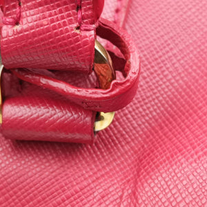 Pre-owned Prada Galleria Red SAFFIANO Leather BN1786 handbag | stylenewstar