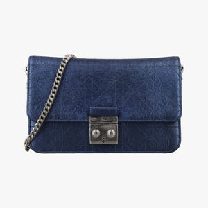 Secondhand Christian Dior new lock Blue Leather shoulderbag | stylenewstar