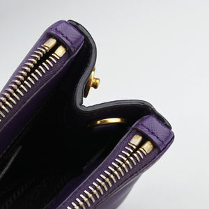 Pre-owned Prada Galleria Purple SAFFIANO Leather BN1801 handbag | stylenewstar