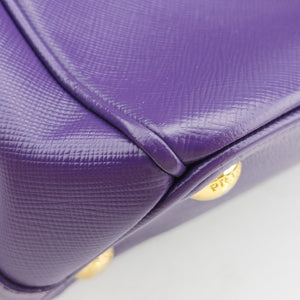 Pre-owned Prada Galleria Purple SAFFIANO Leather BN1801 handbag | stylenewstar