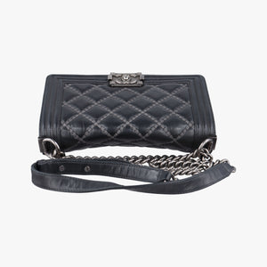 Pre-owned Chanel BOY CHANEL Black Leather A67086 shoulderbag | stylenewstar