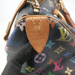 Pre-owned Louis Vuitton SPEEDY 30 Noir Monogram Multicolor M92642 handbag | stylenewstar