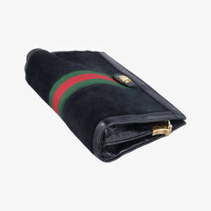 Pre-owned Gucci Ophidia Black Suede×Leather 503877 shoulderbag | stylenewstar