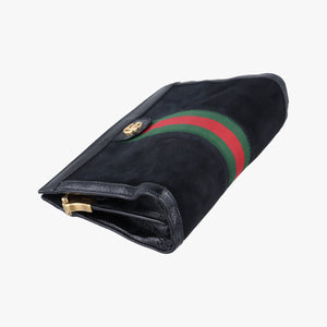 Pre-owned Gucci Ophidia Black Suede×Leather 503877 shoulderbag | stylenewstar