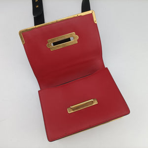Secondhand Prada Cahier Red x Black Leather 1BD045 shoulderbag | stylenewstar