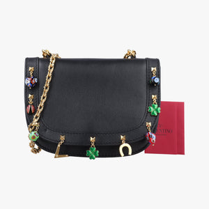 Pre-owned Valentino Lucky Rockstud Black Leather shoulderbag | stylenewstar