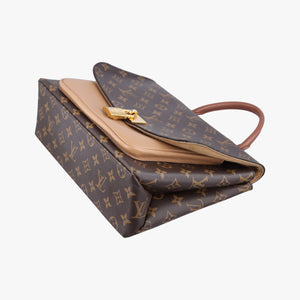 Pre-owned Louis Vuitton MARIGNAN brown×SESAME Monogram Canvas×calf leather M44544 shoulderbag | stylenewstar