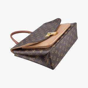 Pre-owned Louis Vuitton MARIGNAN brown×SESAME Monogram Canvas×calf leather M44544 shoulderbag | stylenewstar