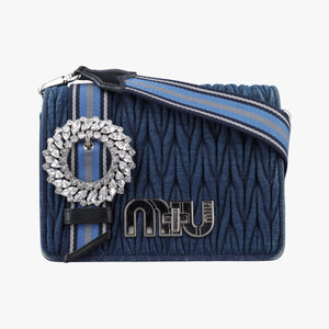 Secondhand Miu Miu My Miu Blue Denim 5BF068 shoulderbag | stylenewstar