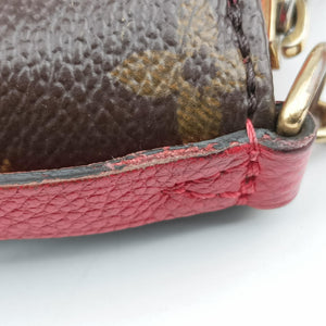 Pre-owned Louis Vuitton Pallas Clutch Brown x Cerise Monogram canvas M41638 shoulderbag | stylenewstar