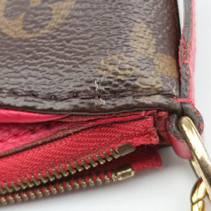 Pre-owned Louis Vuitton Pallas Clutch Brown x Cerise Monogram canvas M41638 shoulderbag | stylenewstar