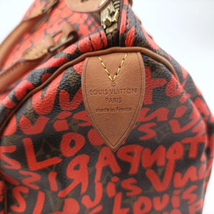 Pre-owned Louis Vuitton Speedy 30 Brown×ORANGE Monogram Graffiti M93705 handbag | stylenewstar